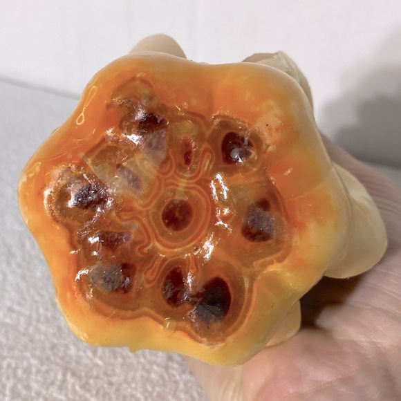 Vintage 70s Handmade Hand Carved Multi Layer Multi Colour Ribbon Wax Candle - Picture 6 of 14